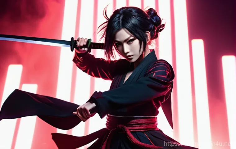 Gurenge  紅蓮華    일본 애니메이션 음악의 세계적 인기 - A dynamic and powerful female singer, styled like a J-rock artist, performing on a vibrant stage. Sh...