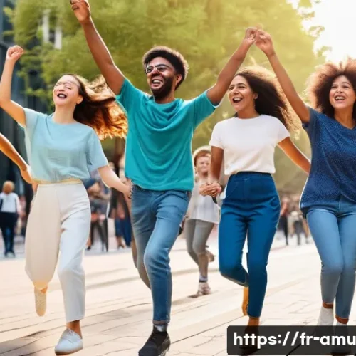 인도네시아 히트곡  Terpesona 의 대중적 인기 비결 - **Prompt: A vibrant and diverse group of young adults and teenagers, casually dressed in stylish, mo...